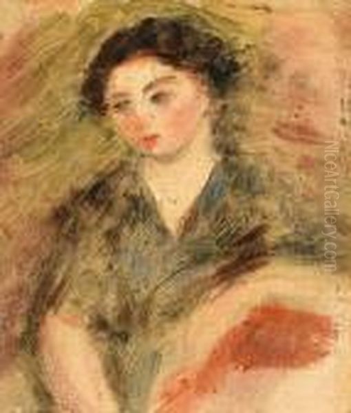 Portrait Of A Young Woman Allegedly Gabrielle, The Artist's Housemaid Oil Painting by Pierre Auguste Renoir