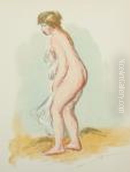 Baigneuse Debout Oil Painting by Pierre Auguste Renoir