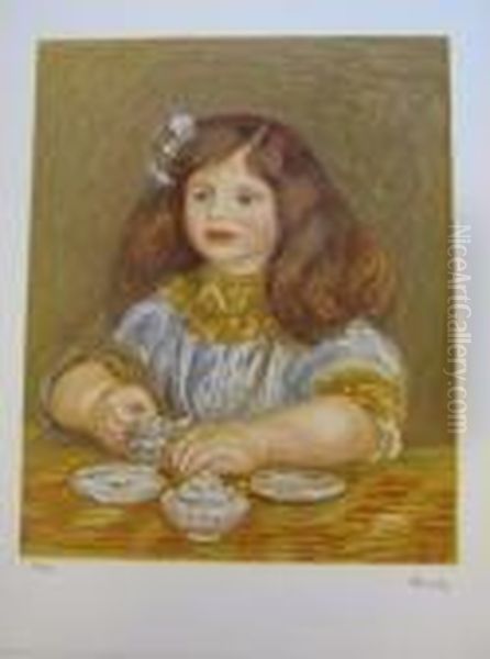 Portrait De Fille. Oil Painting by Pierre Auguste Renoir