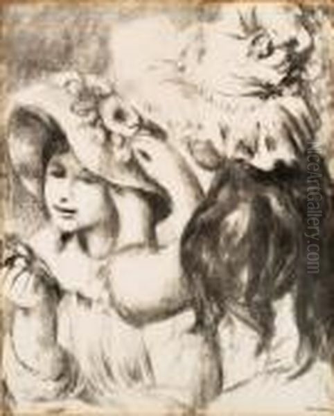 Le Chapeau Epingle Oil Painting by Pierre Auguste Renoir