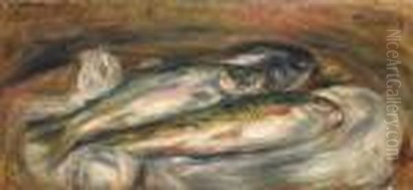 Nature Morte Aux Poissons Oil Painting by Pierre Auguste Renoir