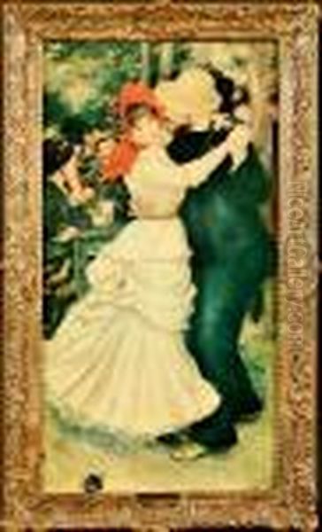 Bal A Bougival Oil Painting by Pierre Auguste Renoir