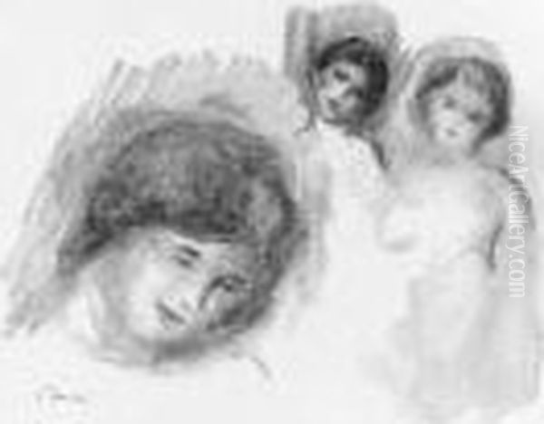 La Pierre Aux Trois Croquis Oil Painting by Pierre Auguste Renoir