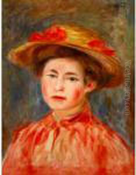 Femme Au Chapeau Oil Painting by Pierre Auguste Renoir