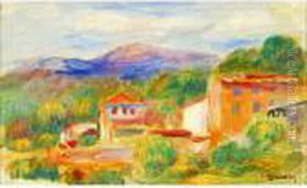 Paysage De Cagnes Oil Painting by Pierre Auguste Renoir