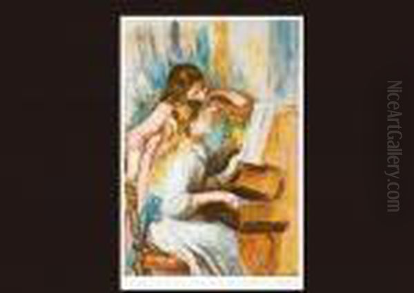 Piano Lesson Oil Painting by Pierre Auguste Renoir