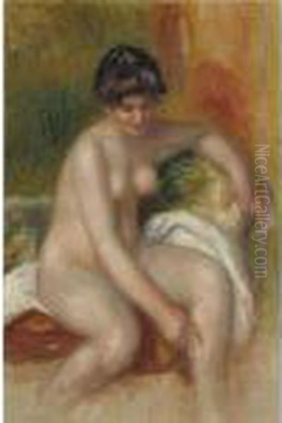 Femme Nue Dans Un Interieur Oil Painting by Pierre Auguste Renoir