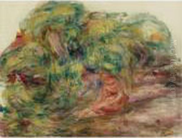 Deux Femmes Dans Un Jardin Oil Painting by Pierre Auguste Renoir