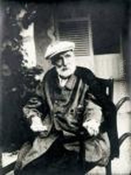 Portrait De L'artiste Dans Sa Maison A Cagnessur- Mer Oil Painting by Pierre Auguste Renoir