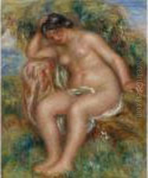 Le Repos De La Baigneuse Oil Painting by Pierre Auguste Renoir