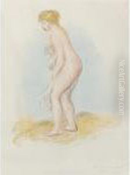 Baigneuse Debout, En Pied Oil Painting by Pierre Auguste Renoir