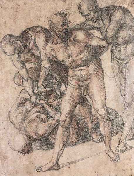 Study of nudes c. 1500 Oil Painting by Francesco Signorelli