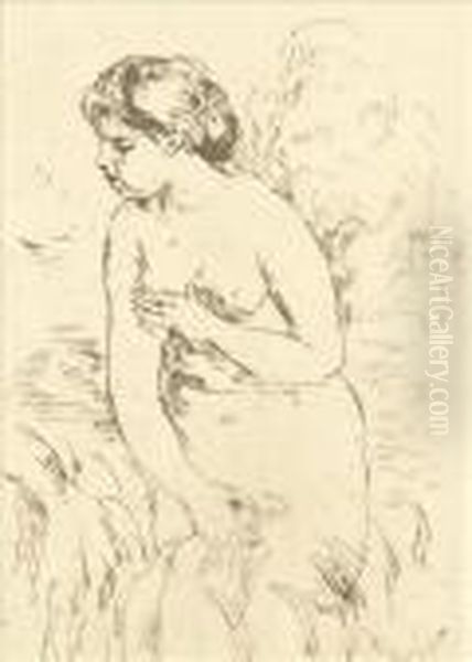 Baigneuse Debout Oil Painting by Pierre Auguste Renoir