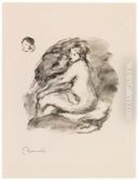 Etude De Femme Nue, Assise, Variante Oil Painting by Pierre Auguste Renoir