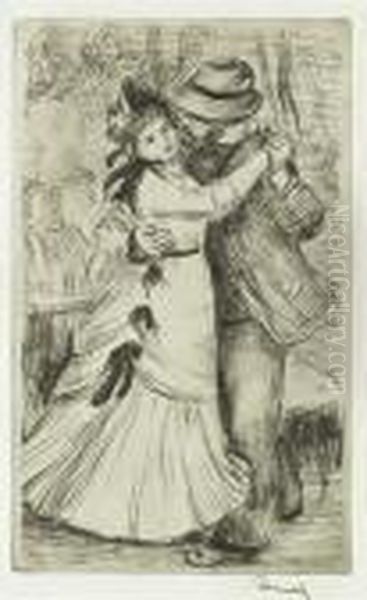 La Danse A La Campagne Oil Painting by Pierre Auguste Renoir