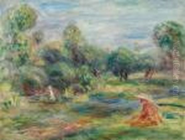 Paysage A Cagnes Oil Painting by Pierre Auguste Renoir