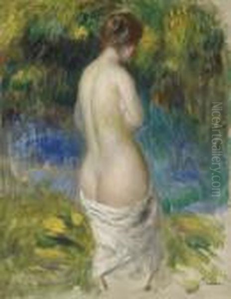 Baigneuse Oil Painting by Pierre Auguste Renoir