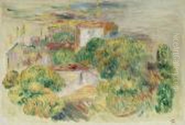 Paysage Pres De Louveciennes Oil Painting by Pierre Auguste Renoir