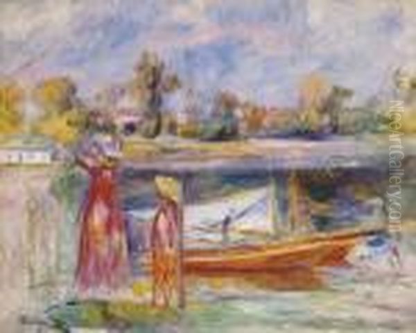 Jeune Filles A Argenteuil Oil Painting by Pierre Auguste Renoir