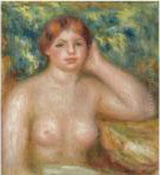 Buste De Femme Nue Oil Painting by Pierre Auguste Renoir