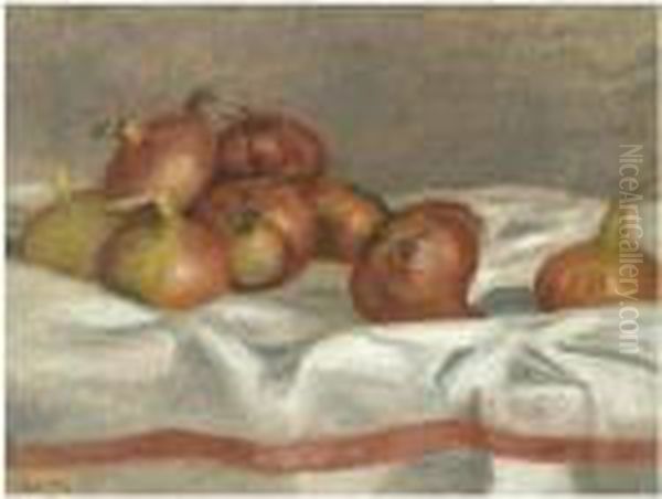 Nature Morte Aux Oignons Et Tomates Oil Painting by Pierre Auguste Renoir