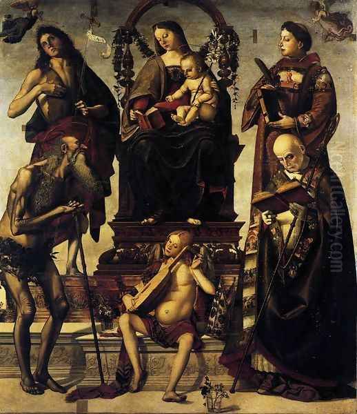 Madonna and Child with Saints 1484 Oil Painting by Francesco Signorelli