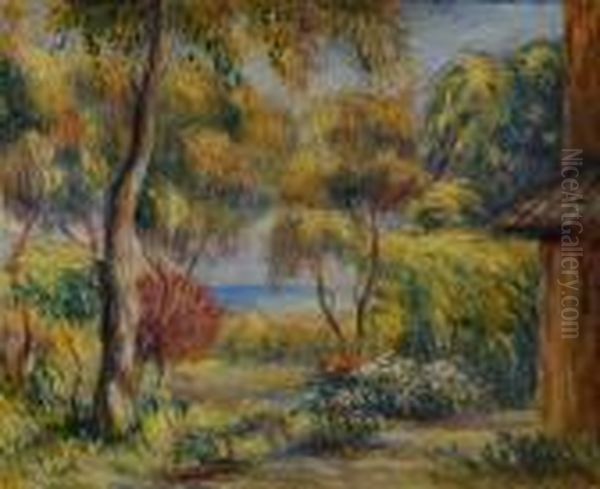 Paysage A Cagnes Oil Painting by Pierre Auguste Renoir