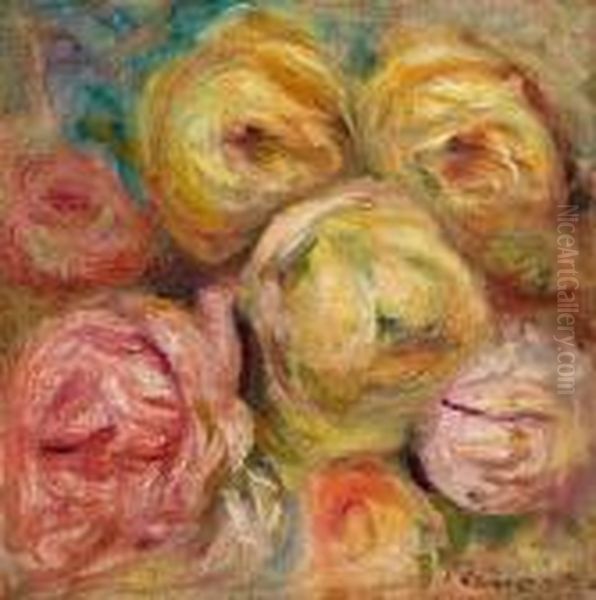 Roses. Oil Painting by Pierre Auguste Renoir