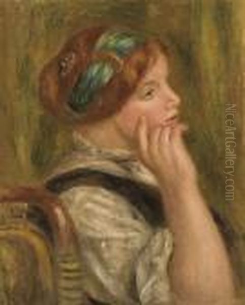 Femme Accoudee Oil Painting by Pierre Auguste Renoir