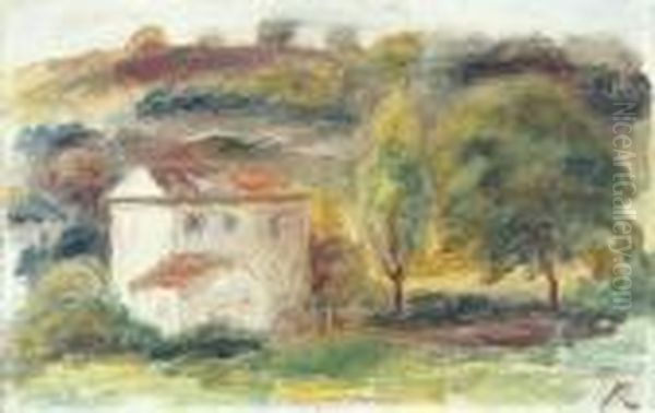 Paysage A La Maison Blanche Oil Painting by Pierre Auguste Renoir