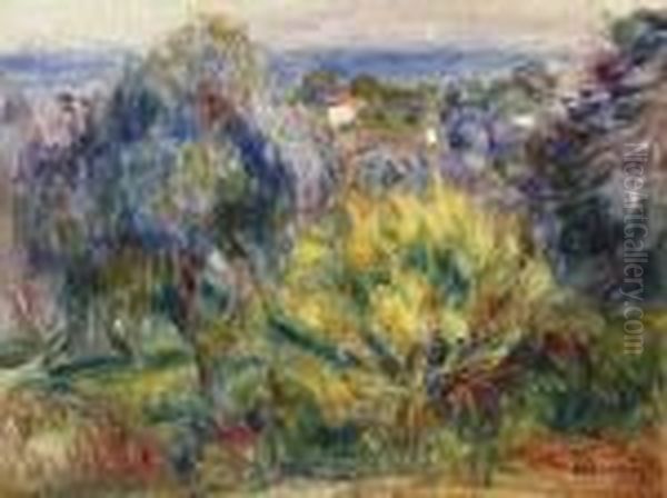 Landscape With Ocean View Oil Painting by Pierre Auguste Renoir