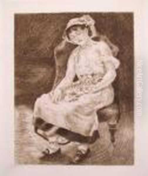 La Femme Au Chat Oil Painting by Pierre Auguste Renoir