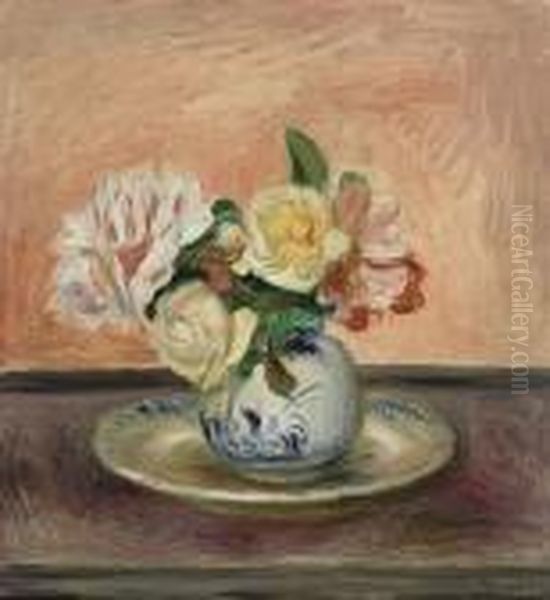 Vase De Fleurs Oil Painting by Pierre Auguste Renoir