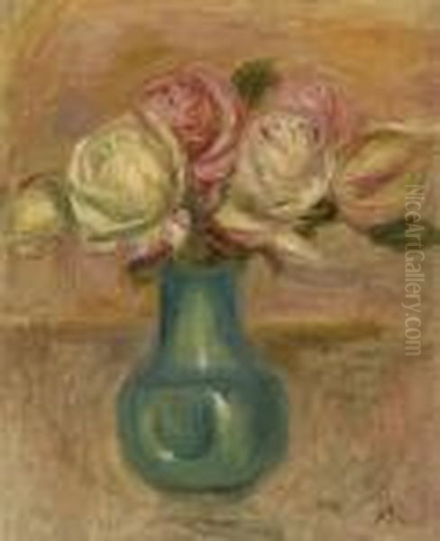 Roses Dans Un Vase Oil Painting by Pierre Auguste Renoir