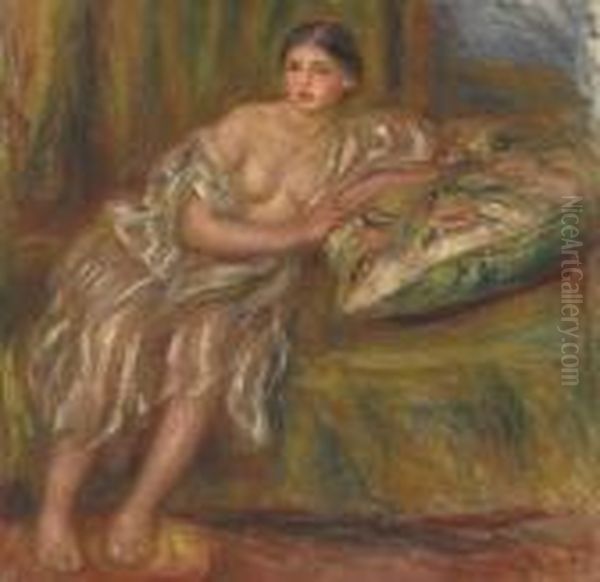 Femme Au Divan Oil Painting by Pierre Auguste Renoir