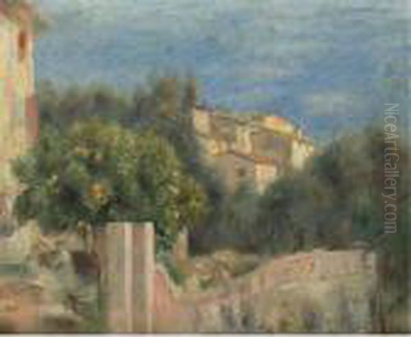 La Maison De L'artiste A Cagnes Oil Painting by Pierre Auguste Renoir