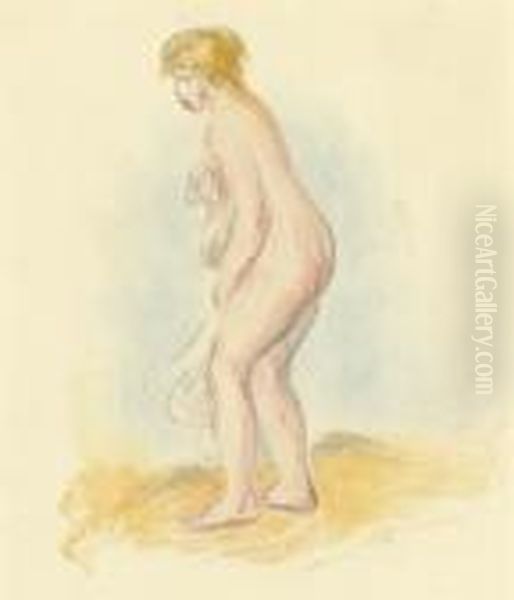 Baigneuse Debout, En Pied Oil Painting by Pierre Auguste Renoir