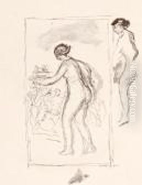 Femme Au Cep De Vigne, 4e Variante, Froml'album Des Douze Lithographies Originales Oil Painting by Pierre Auguste Renoir