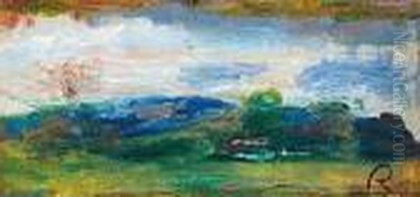 Paysage A Cagnes Oil Painting by Pierre Auguste Renoir