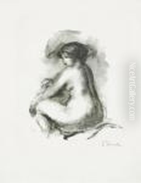 Etude De Femme Nue, Assise Oil Painting by Pierre Auguste Renoir