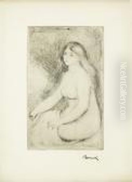 Baigneuse Assise Oil Painting by Pierre Auguste Renoir