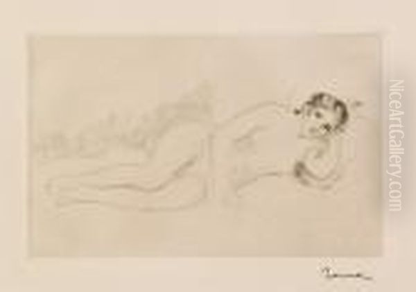 Femme Nue Couchee Oil Painting by Pierre Auguste Renoir