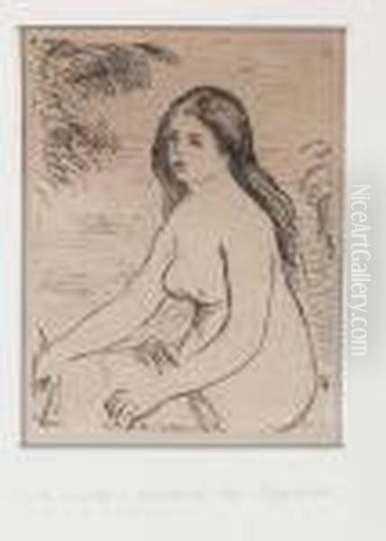 Baigneuse Assise Oil Painting by Pierre Auguste Renoir