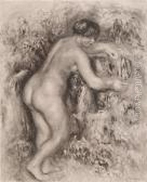 Nude From Behind Oil Painting by Pierre Auguste Renoir