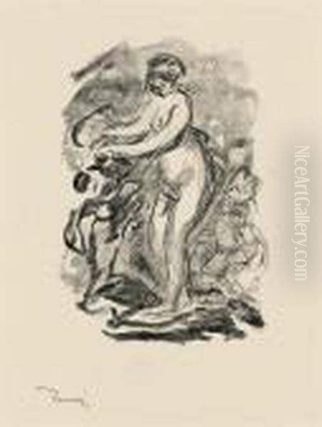 Femme Au Cep De Vigne: Four 
Plates From Douze Lithographiesoriginales De Pierre-auguste Renoir Oil Painting by Pierre Auguste Renoir