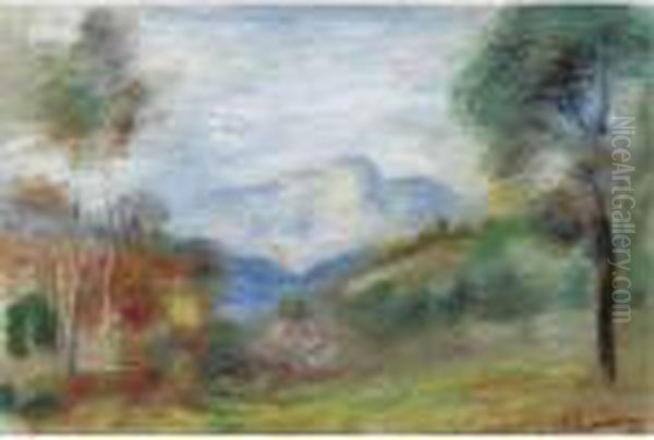 Le Bou A Saint Jeannet Vu Des Environs De Cagnes Oil Painting by Pierre Auguste Renoir