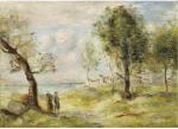 Paysage D'apres Corot Oil Painting by Pierre Auguste Renoir