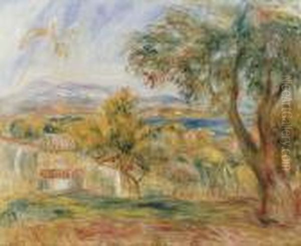 Paysage Aux Orangers Et Fond Mer Oil Painting by Pierre Auguste Renoir