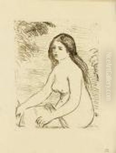 Femme Nue Assise Oil Painting by Pierre Auguste Renoir