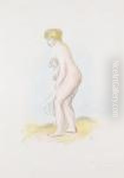 Baigneuse, Debout, Enpied Oil Painting by Pierre Auguste Renoir